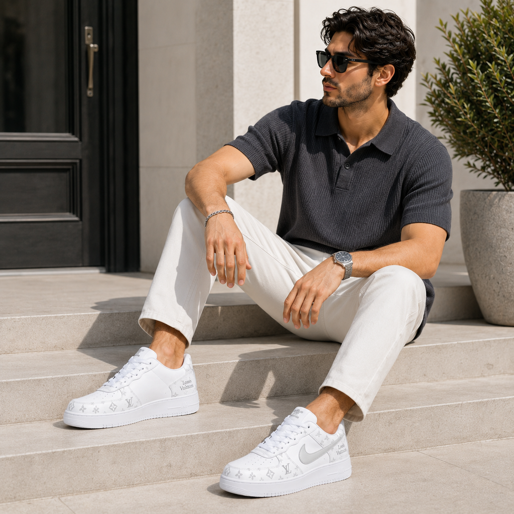 LV Gray & White Sneakers